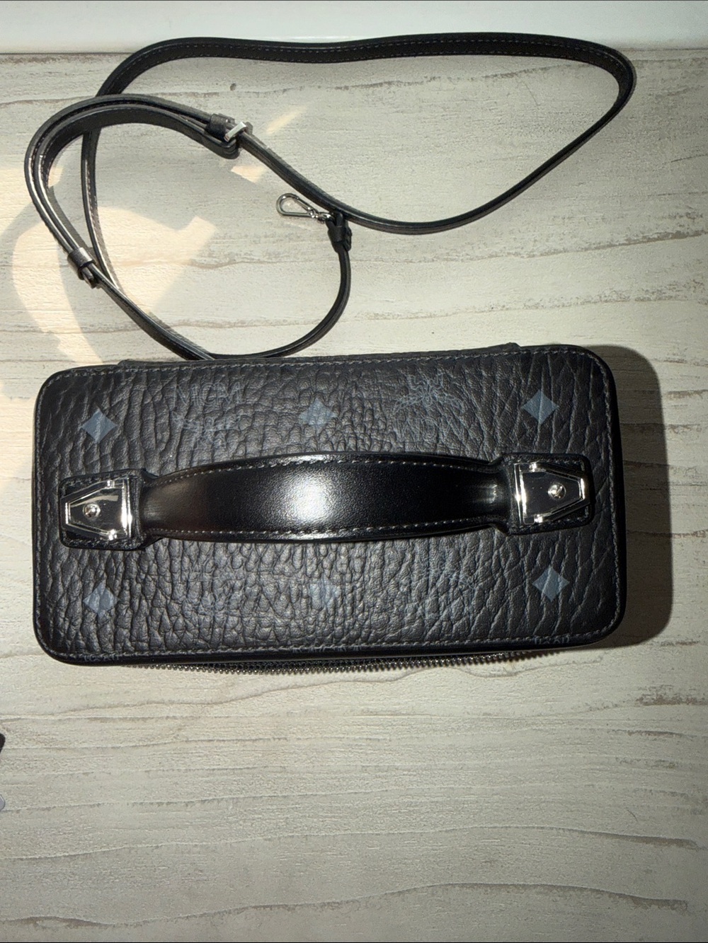 MCM Black Monogrammed Visetos Vanity Case with Silver Hardware - Picture 6 of 11